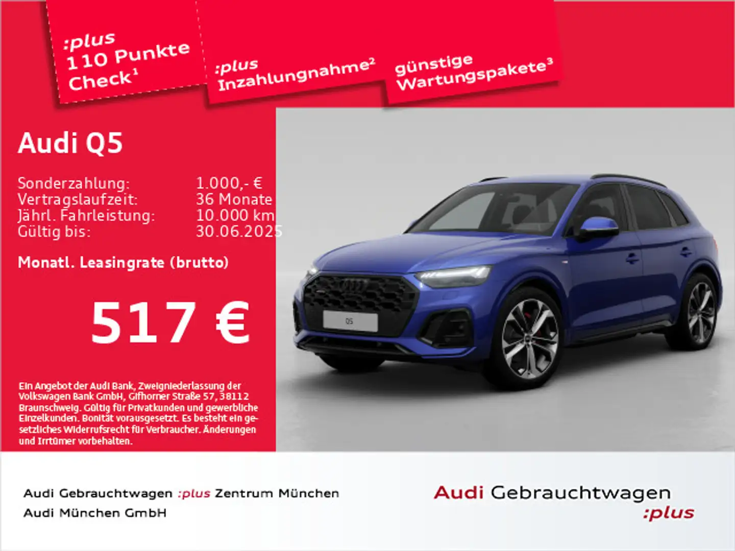 Audi Q5 45 TFSI qu. S tronic S line Matrix/21"Zoll/AC Blau - 1