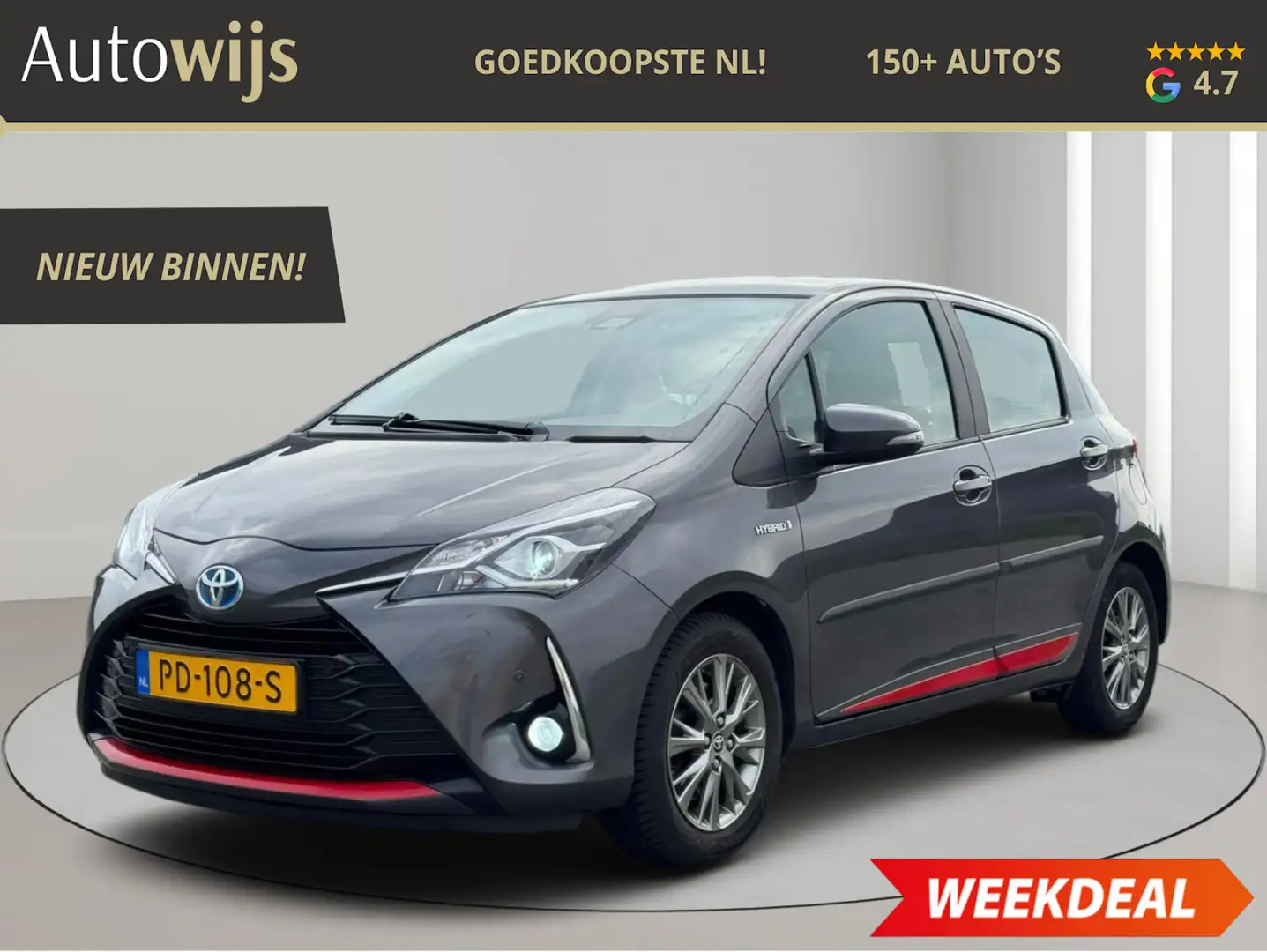 Toyota Yaris 1.5 Hybrid Design Red|CAMERA|AUTOMAAT|XENON|CRUISE Grijs - 1