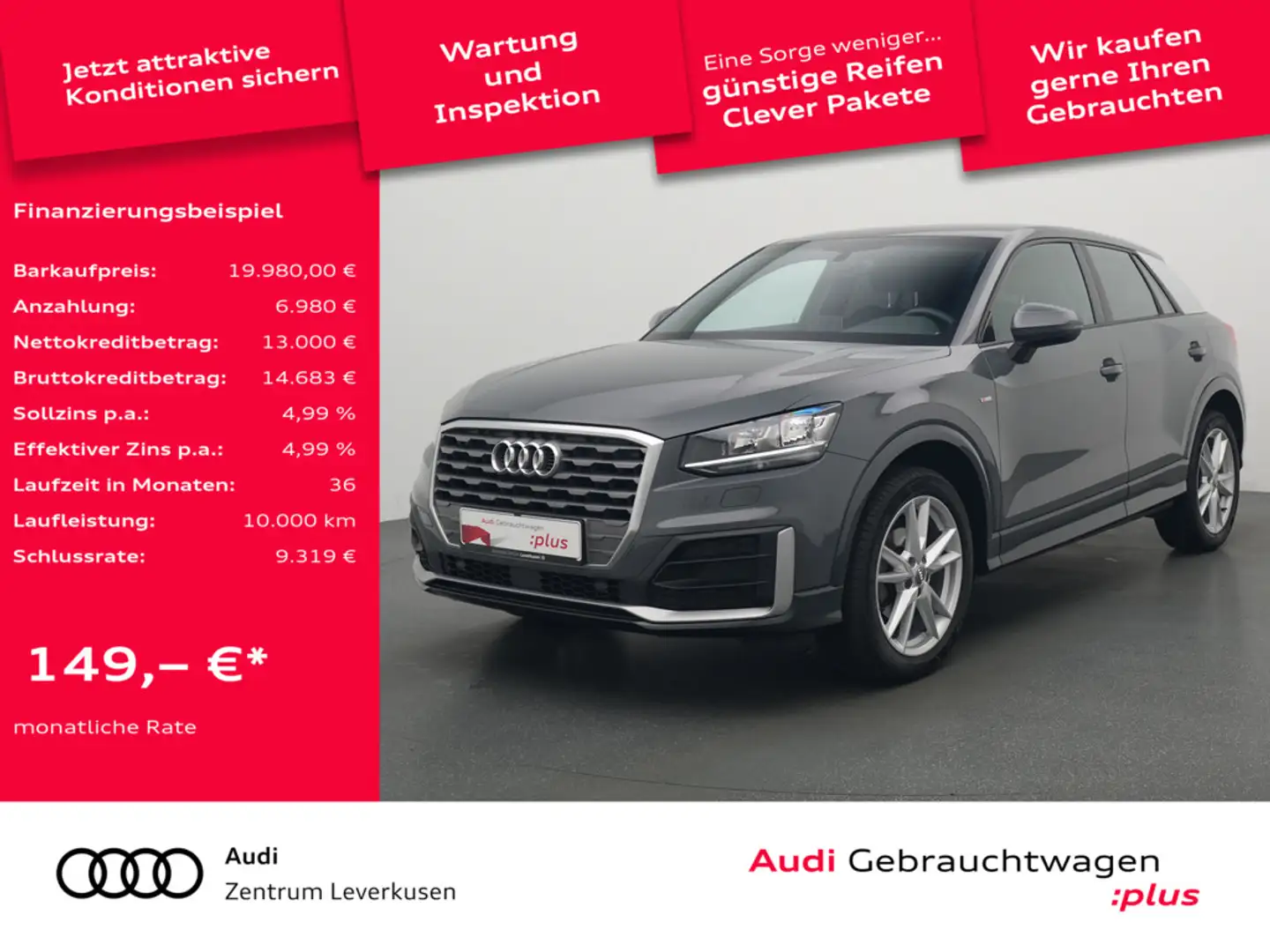 Audi Q2 Sport S-Line S-TRON LEDER VIRT PDC KLIMA Grau - 1