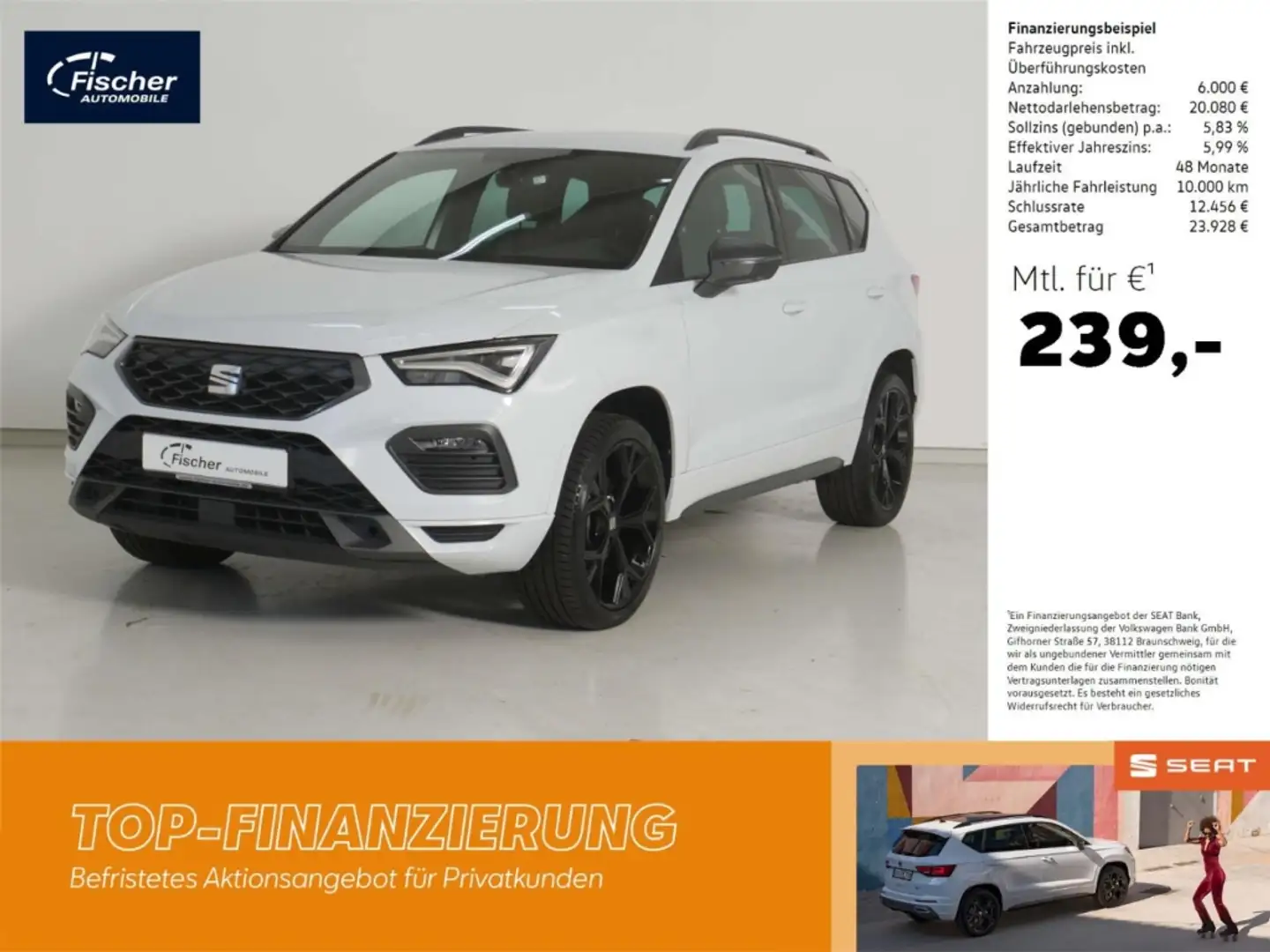 SEAT Ateca 1.5 TSI DSG FR LED/el.Heckklappe/KESSY/19'' Blanc - 1