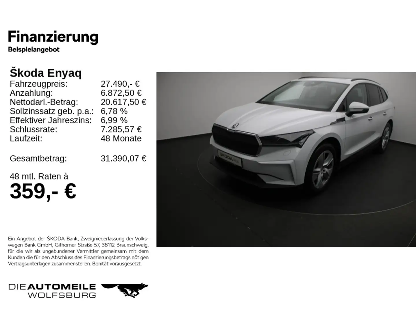 Skoda Enyaq iV 60 Loft AHK/ACC/Multilenk Weiß - 2