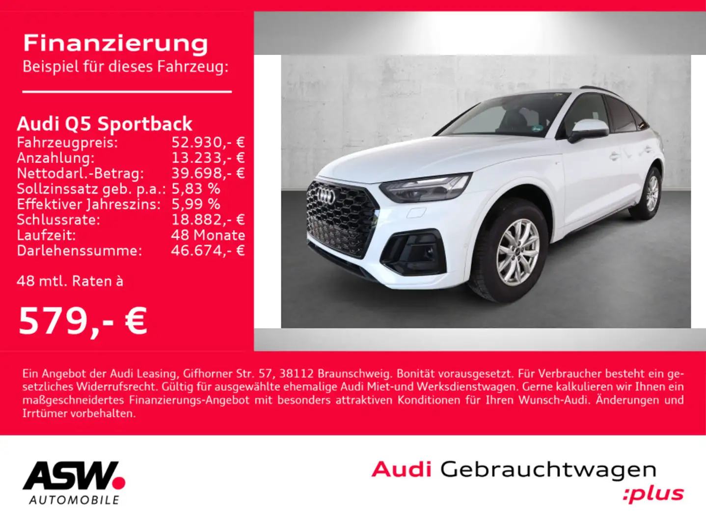 Audi Q5 S line 45TFSI quattr Navi Matrix VC Weiß - 1