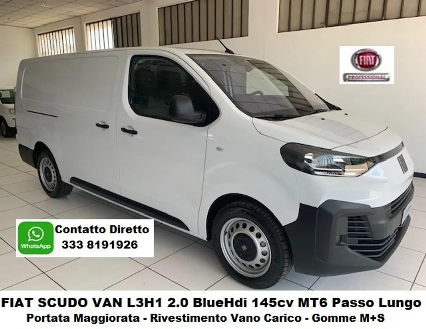 Fiat Scudo VAN 2.0 BlueHdi 145cv MT6 L3H1 Passo Lungo + IVA Bianco - 1