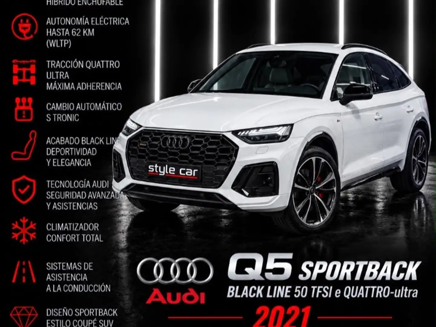 Audi Q5 Sportback 50 TFSIe Black line quattro-ultra S tron Blanco - 1