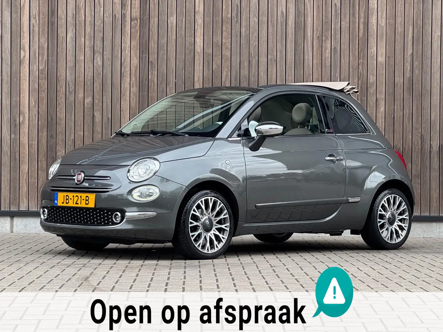 Fiat 500C 0.9 TwinAir Turbo Lounge |Leder|Xenon|Navi| Grijs - 1