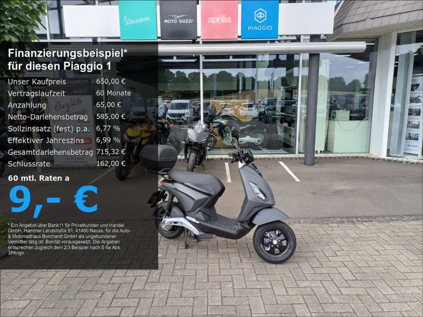 Piaggio Active , Topcase Grau - 1