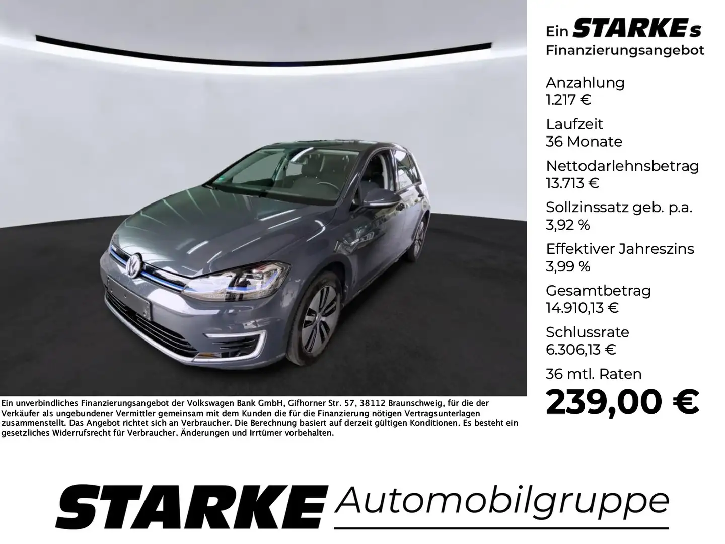 Volkswagen e-Golf Comfortline Grau - 1