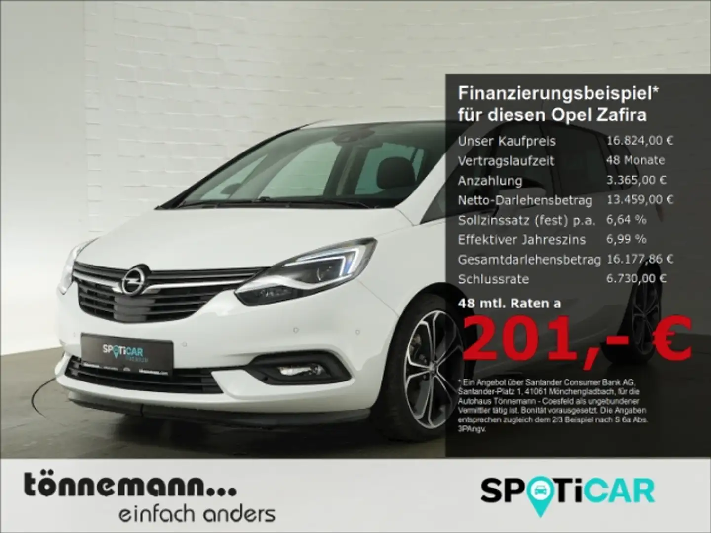 Opel Zafira C INNOVATION CDTI AT 7-SITZER+NAVI+RÜCKFAHRKAMERA+ Blanco - 1