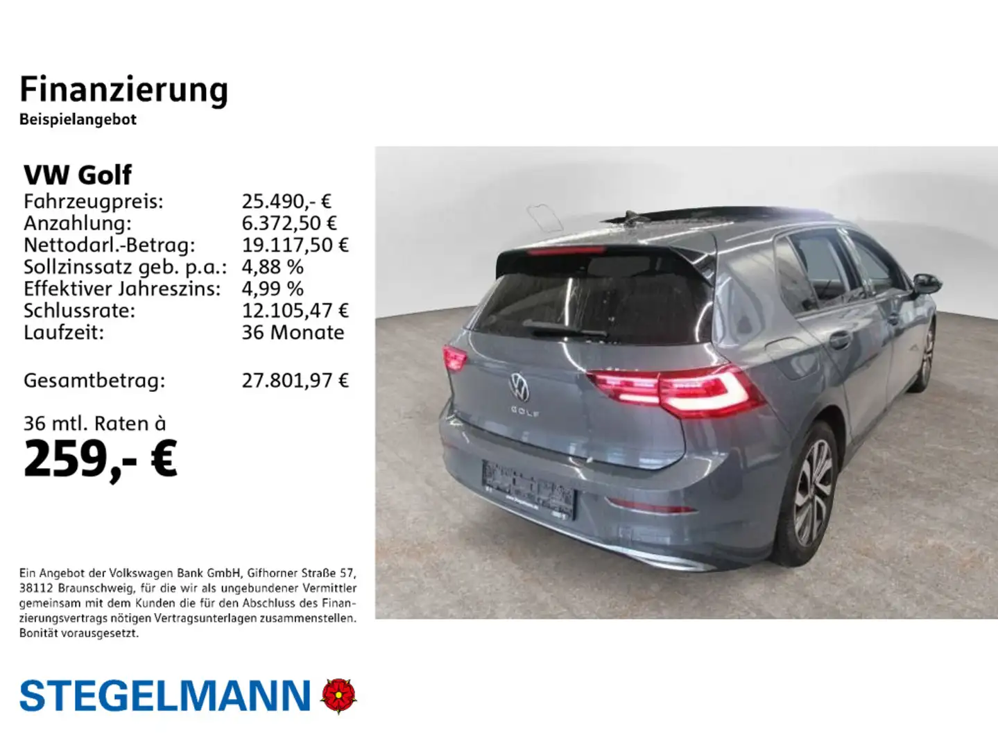 Volkswagen Golf VIII 2.0 TDI DSG Active *AHK*Pano*LED*Navi* Grau - 2