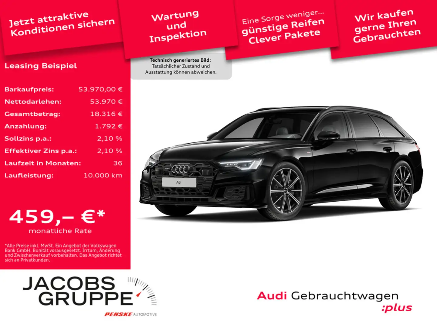 Audi A6 Avant 55 TFSI quattro S line Pano*Matrix*AHK * Schwarz - 1
