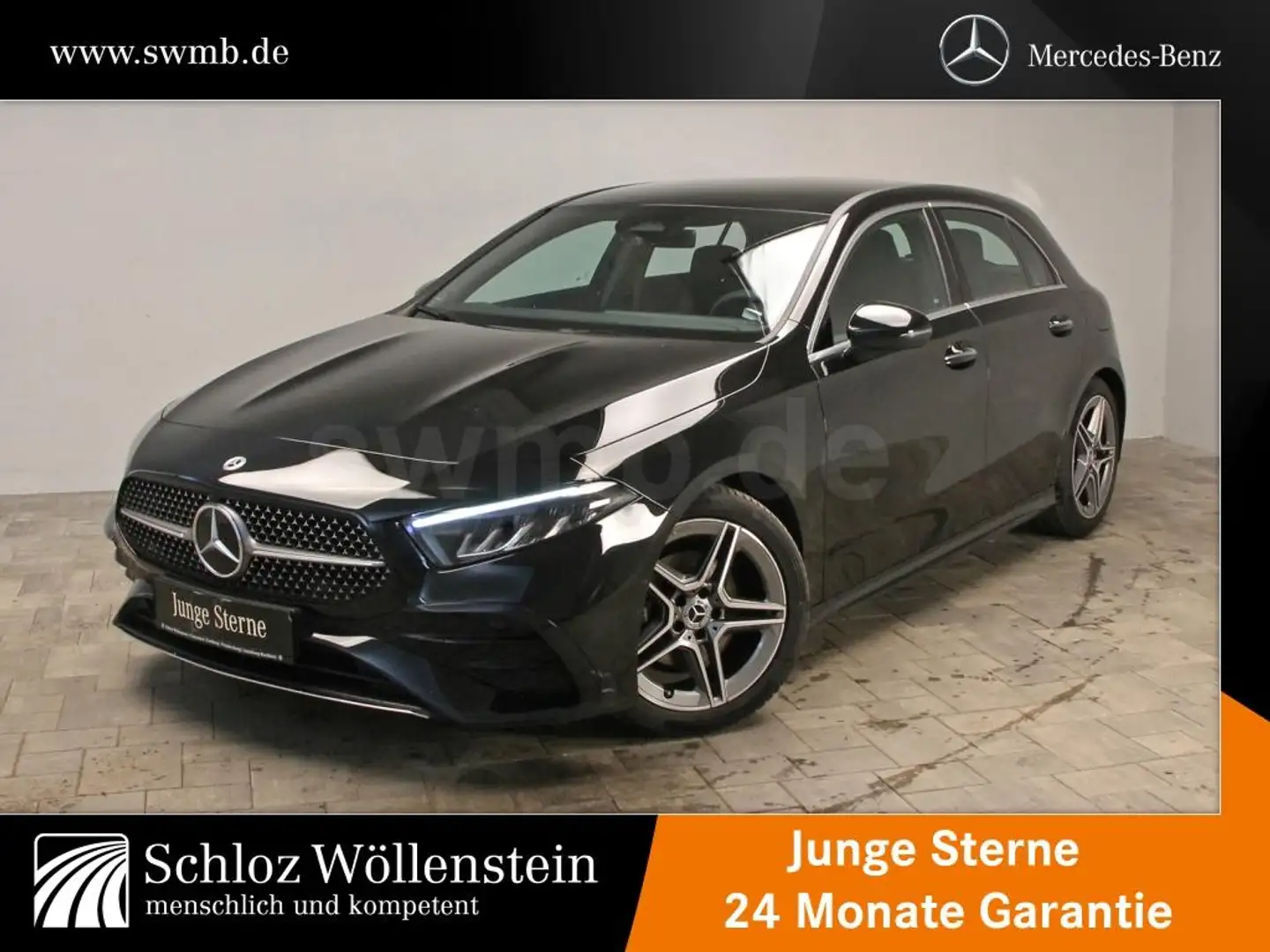 Mercedes-Benz A 200 d AMG/LED/AHK/DISTRONIC/KeylessGO/RfCam/EDW Zwart - 1
