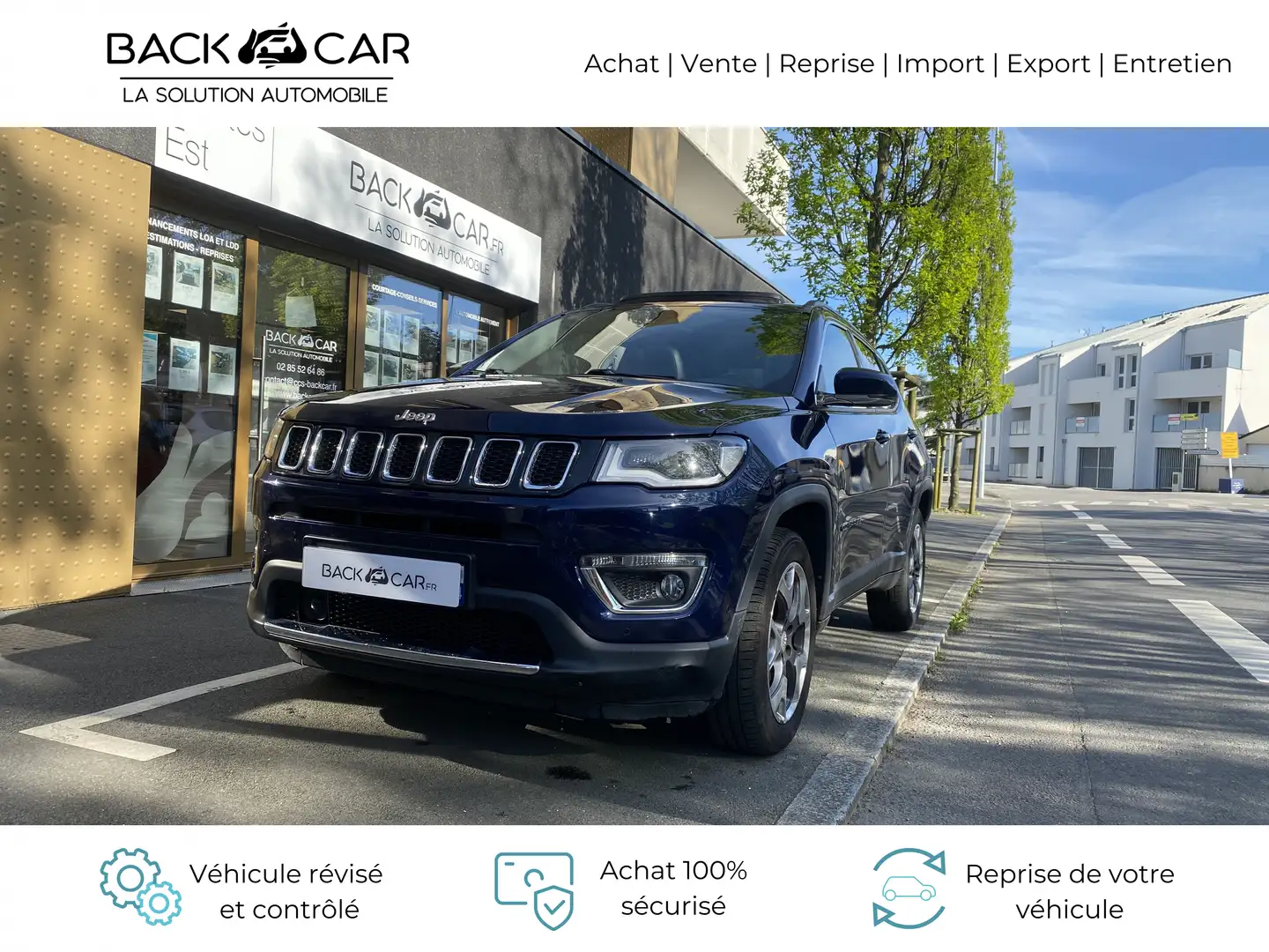 Jeep Compass 2.0 I MultiJet II 140 ch Active Drive BVM6 Limited Blue - 1