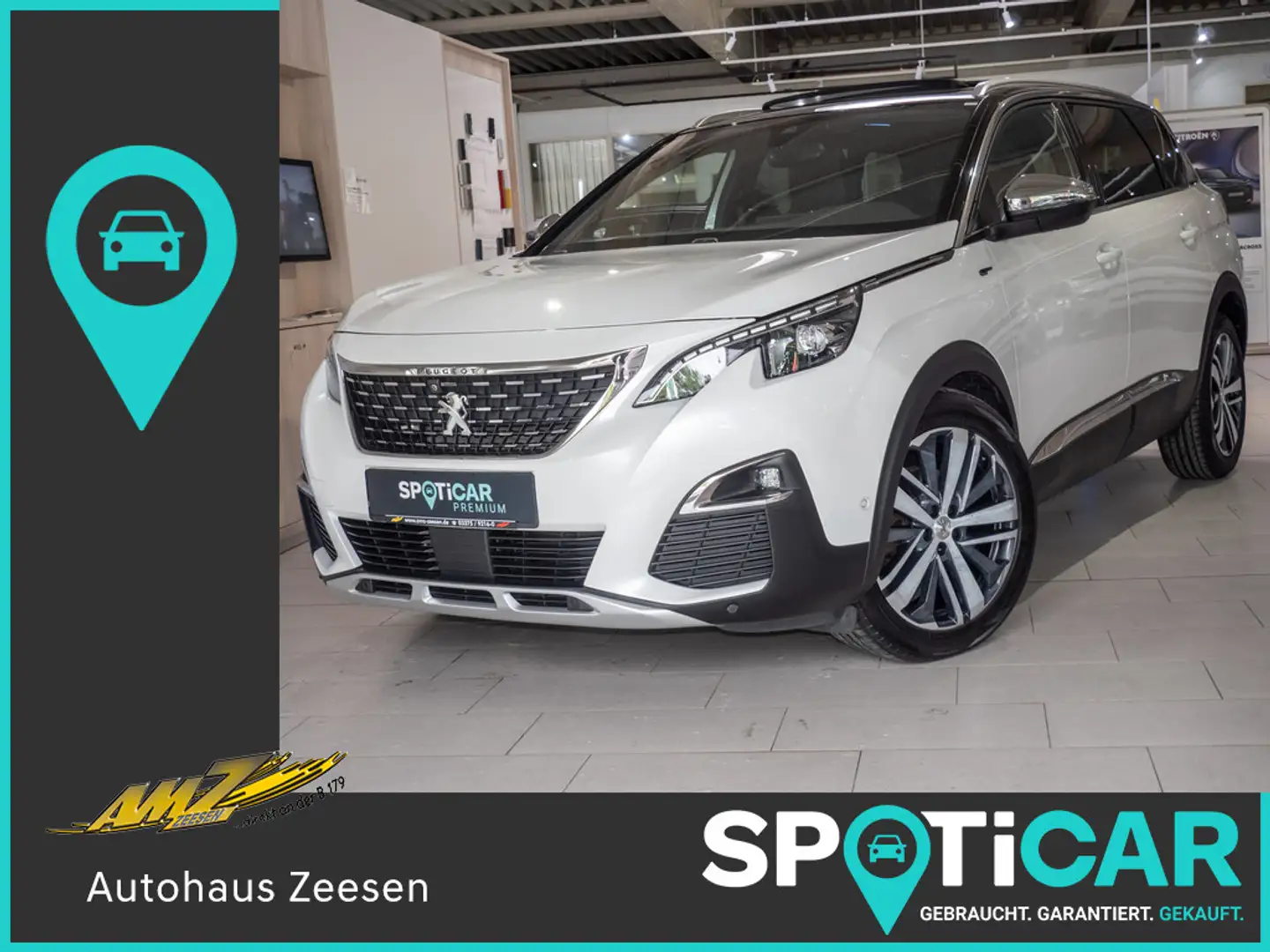 Peugeot 5008 GT BHDI 180 EAT8 KAMERA NAVI PANO 360° Blanc - 1