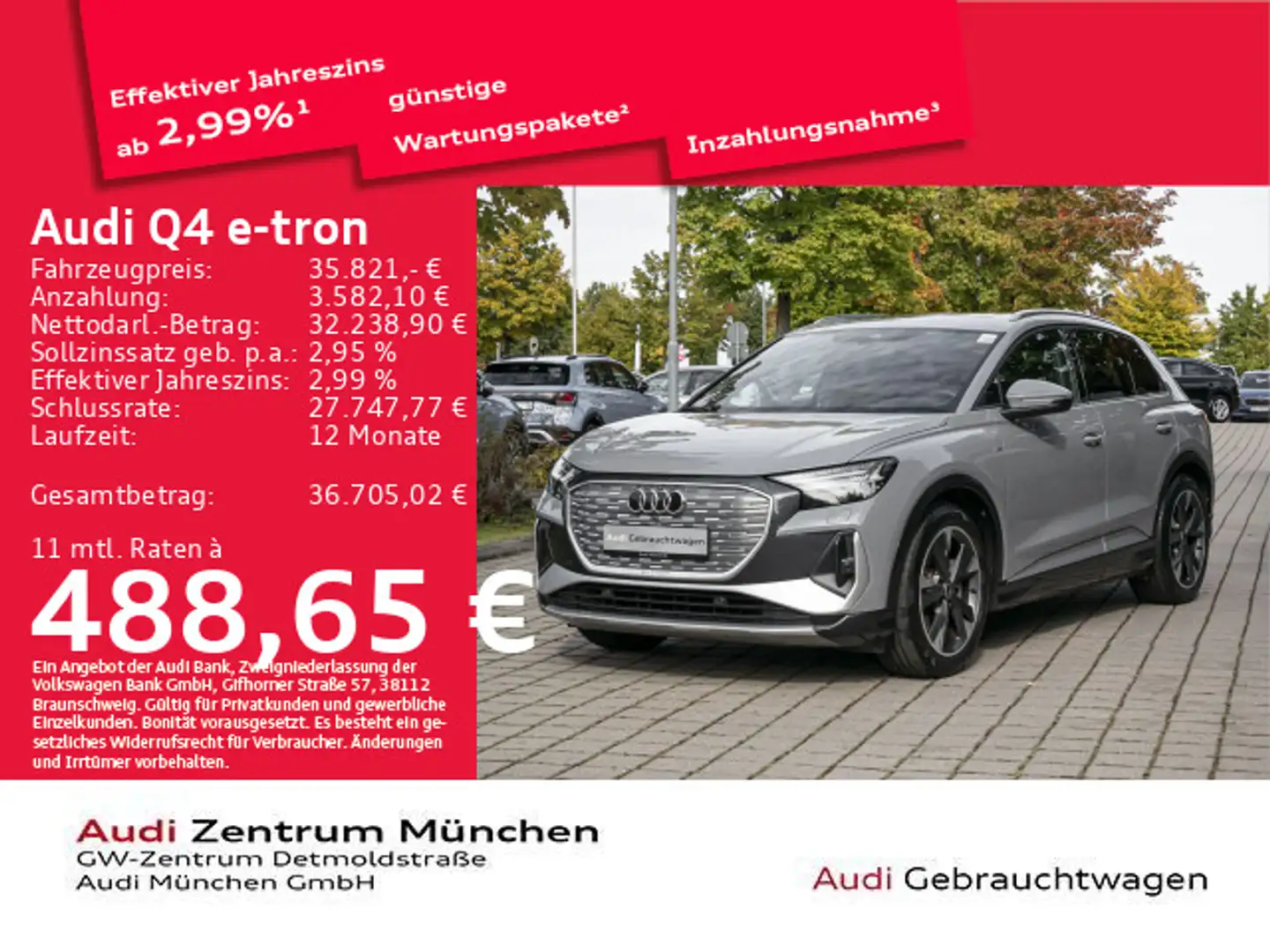 Audi Q4 e-tron 40 S line Pano/Matrix/Navi+ Grau - 1