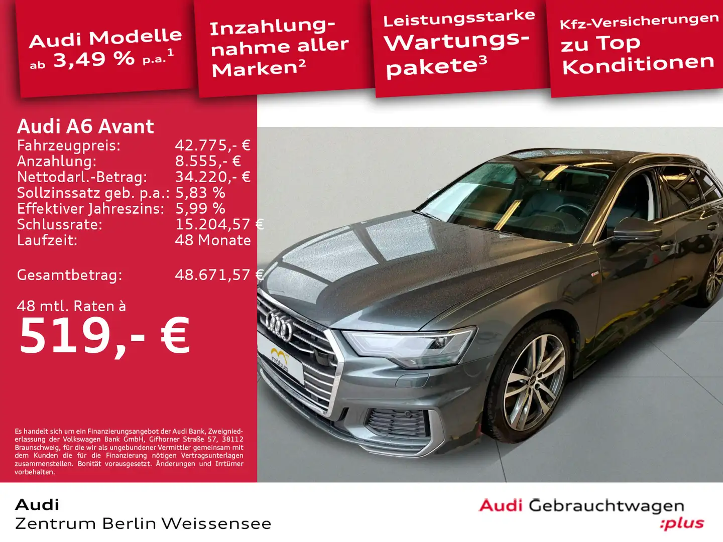 Audi A6 50 TFSI e S-TRO*S-LINE*AHK*360*PANO*B&O Grau - 1