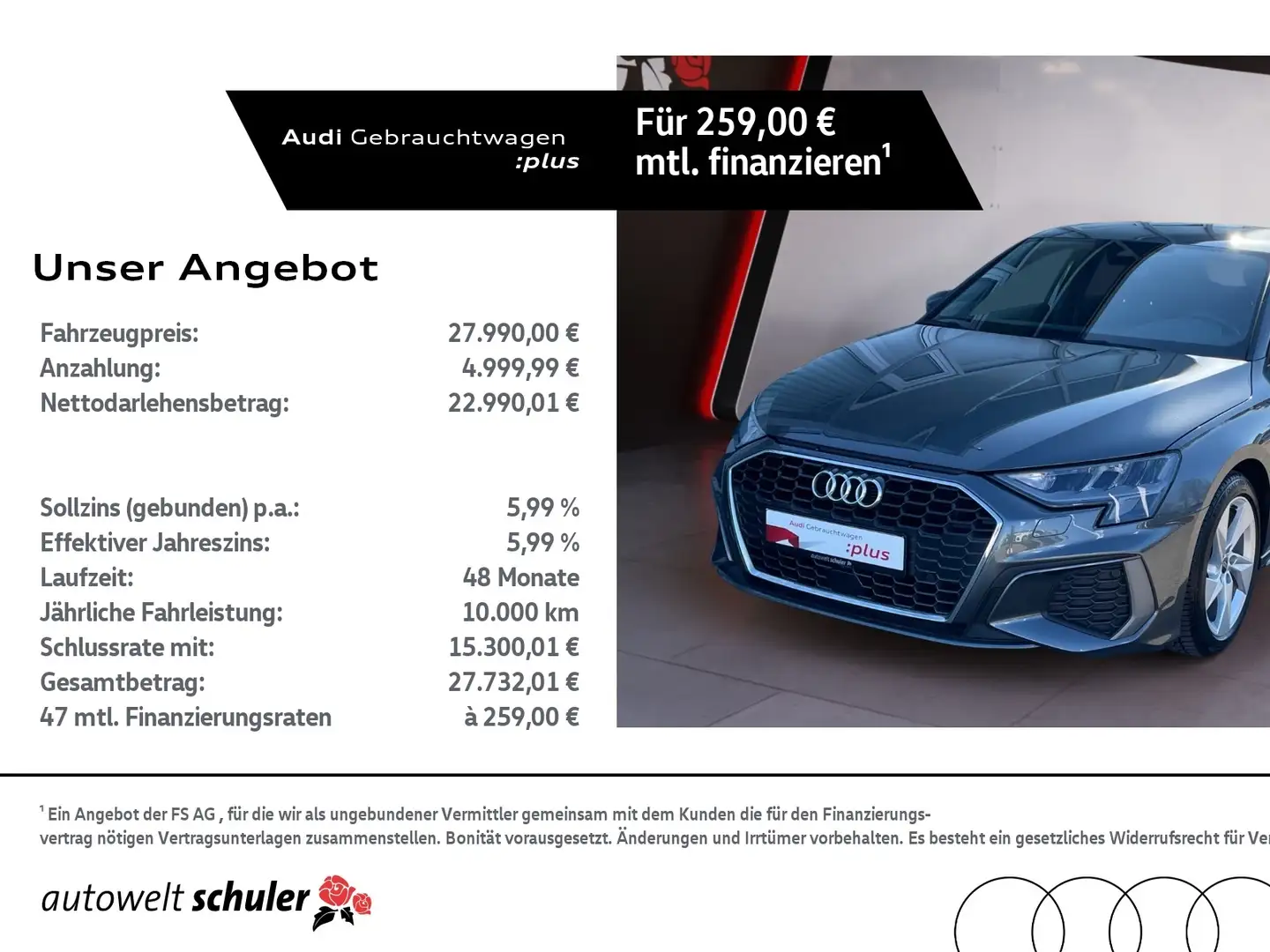 Audi A3 Sportback 35 1.5 TFSI S-tronic S-line Navi GRA LE Gris - 1