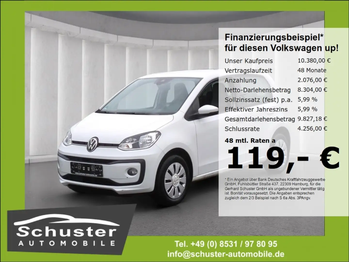 Volkswagen up! move*SHZ Licht-/Regensen Maps+More Spurass Blanc - 1