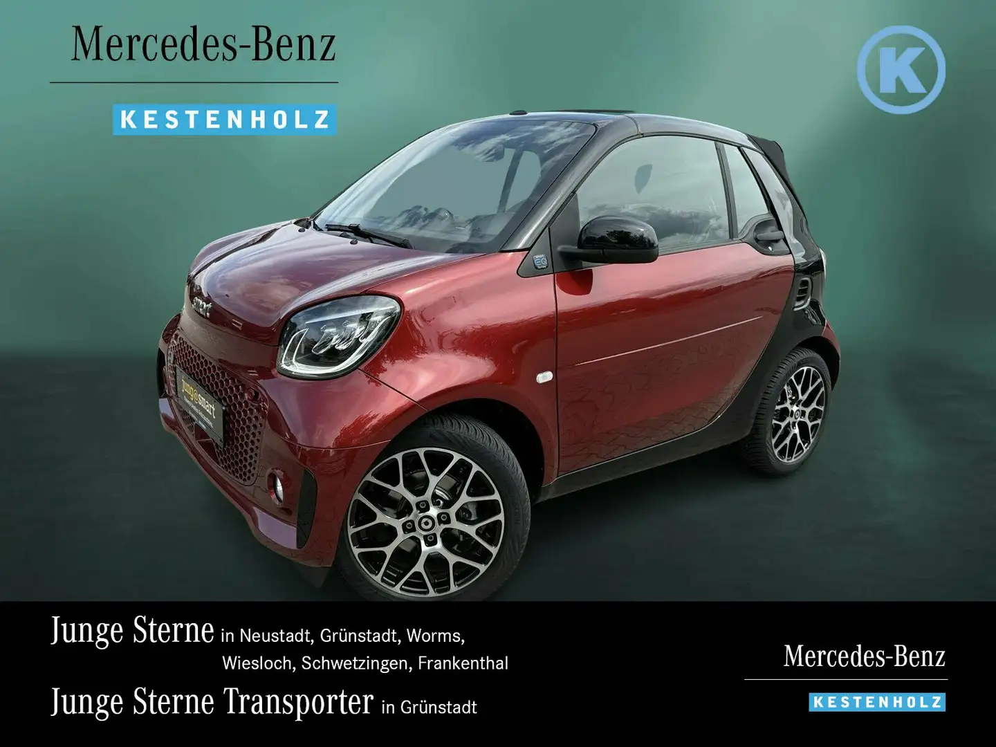 smart forTwo EQ fortwo cabrio PRIME+22kW+KAMERA+LED+SHZ+LEDER Rot - 1