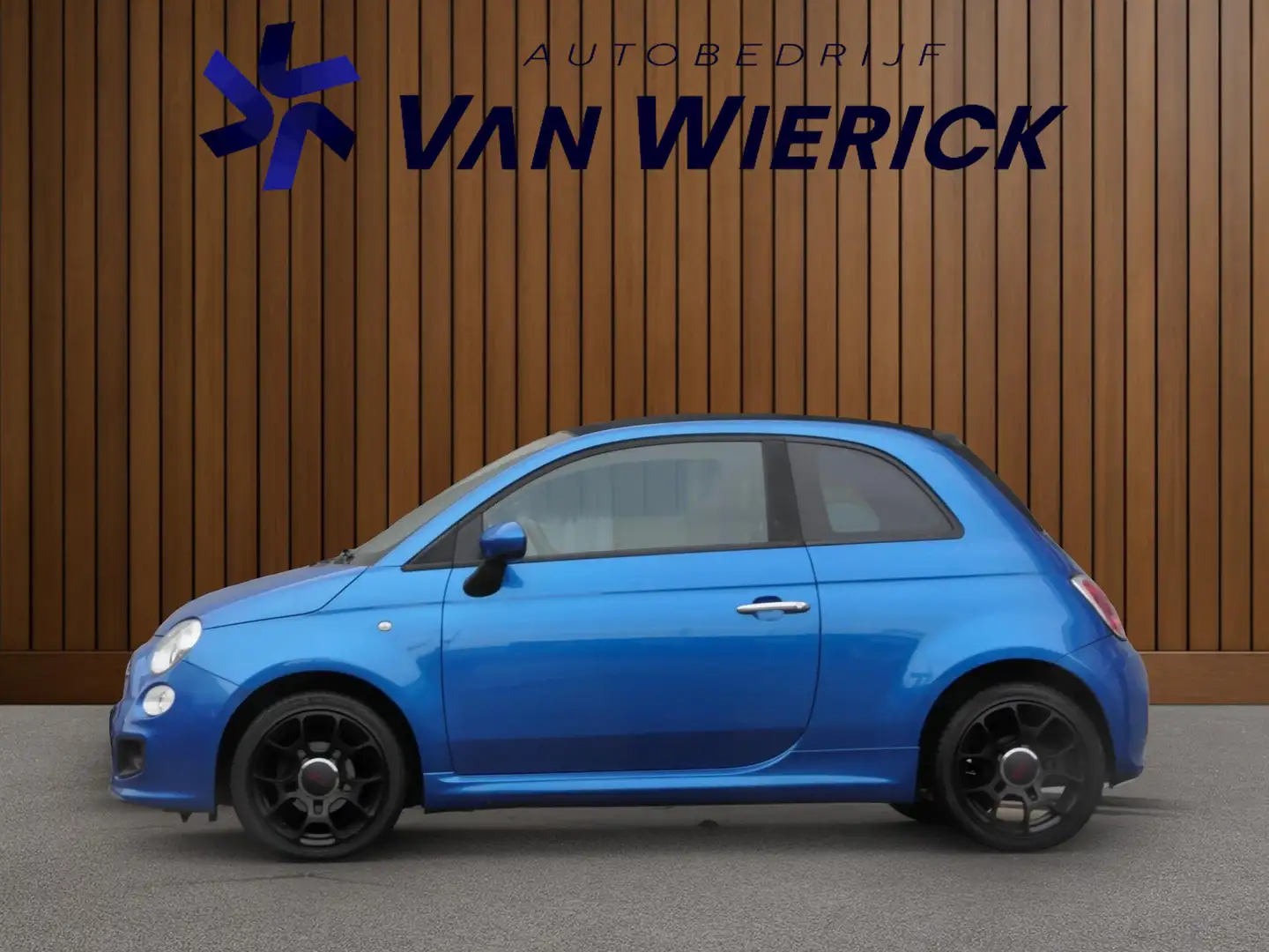 Fiat 500C 1.2 Lounge Cabrio | Half leer/stof | Airco | Parke Blauw - 2