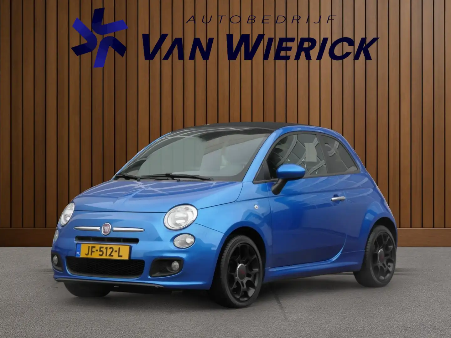 Fiat 500C 1.2 Lounge Cabrio | Half leer/stof | Airco | Parke Blauw - 1