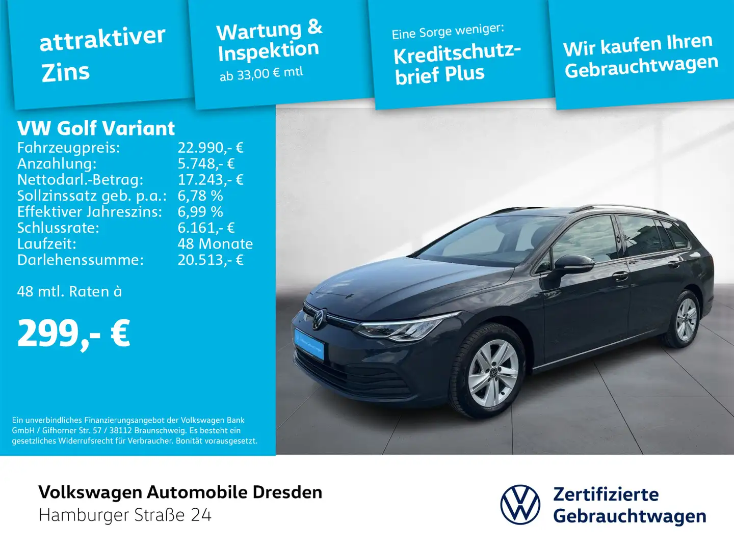 Volkswagen Golf Variant Golf VIII Variant Life 1.5TSI LED NAV PDC TRAVEL Grau - 1