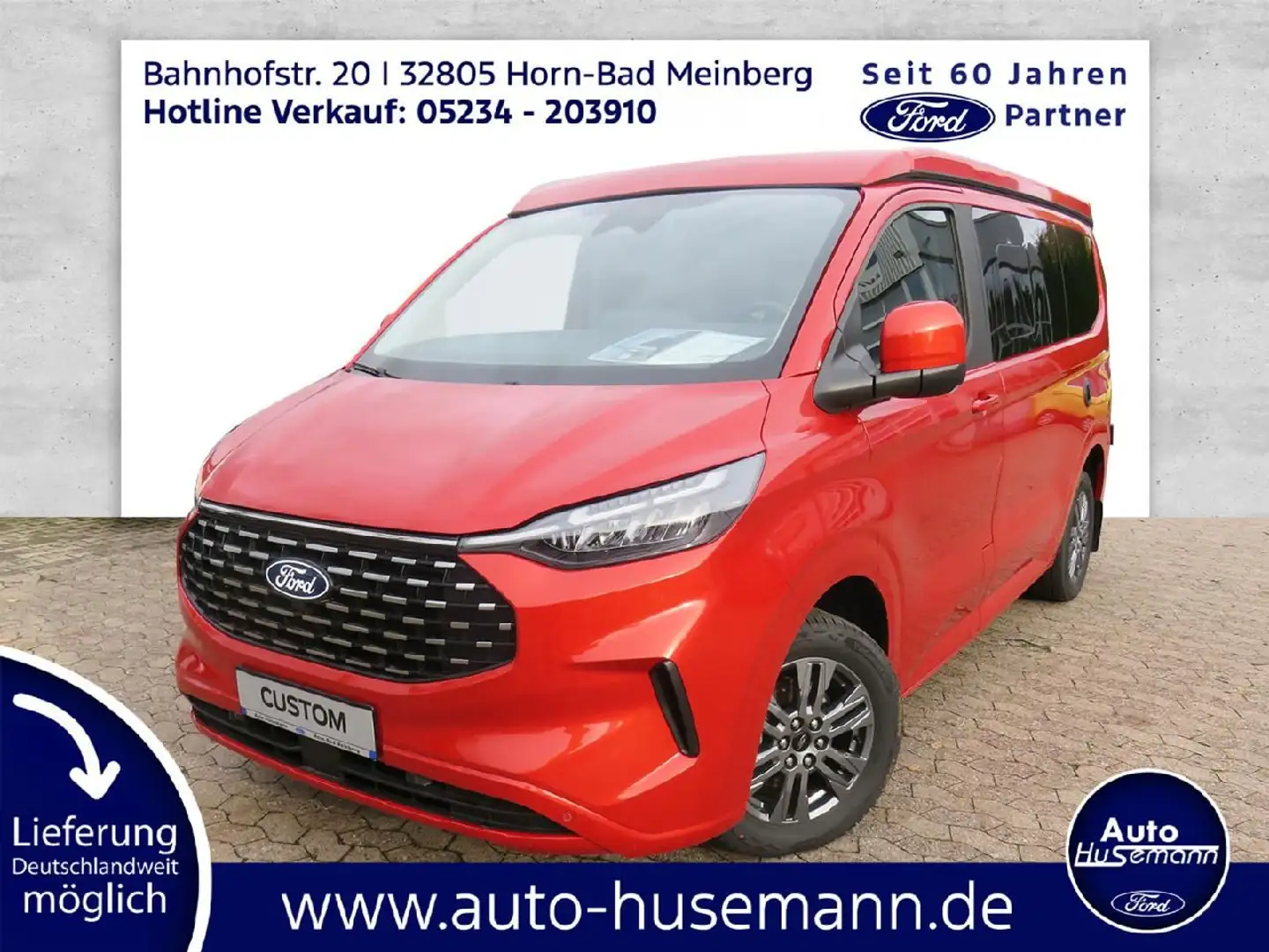 Ford Transit Custom Nugget 320 L1 Titanium Aufst.Dach Rot - 1