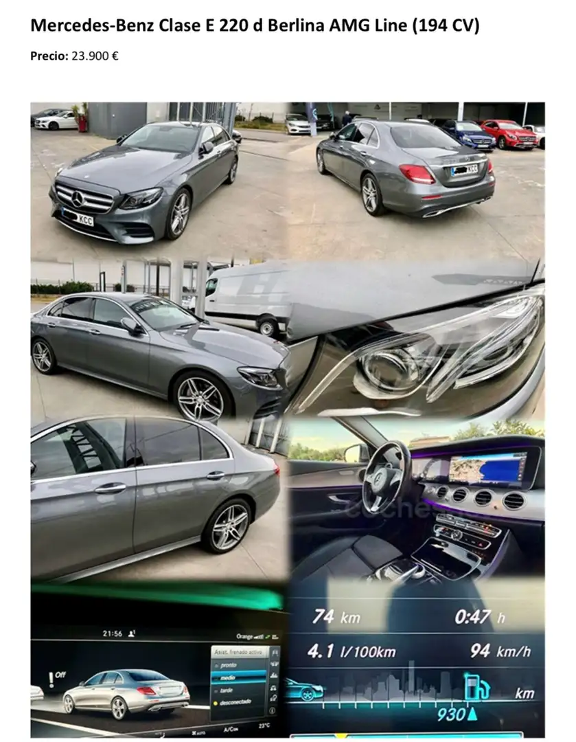 Mercedes-Benz E 220 E 220d 9G-Tronic 194 Gris - 2