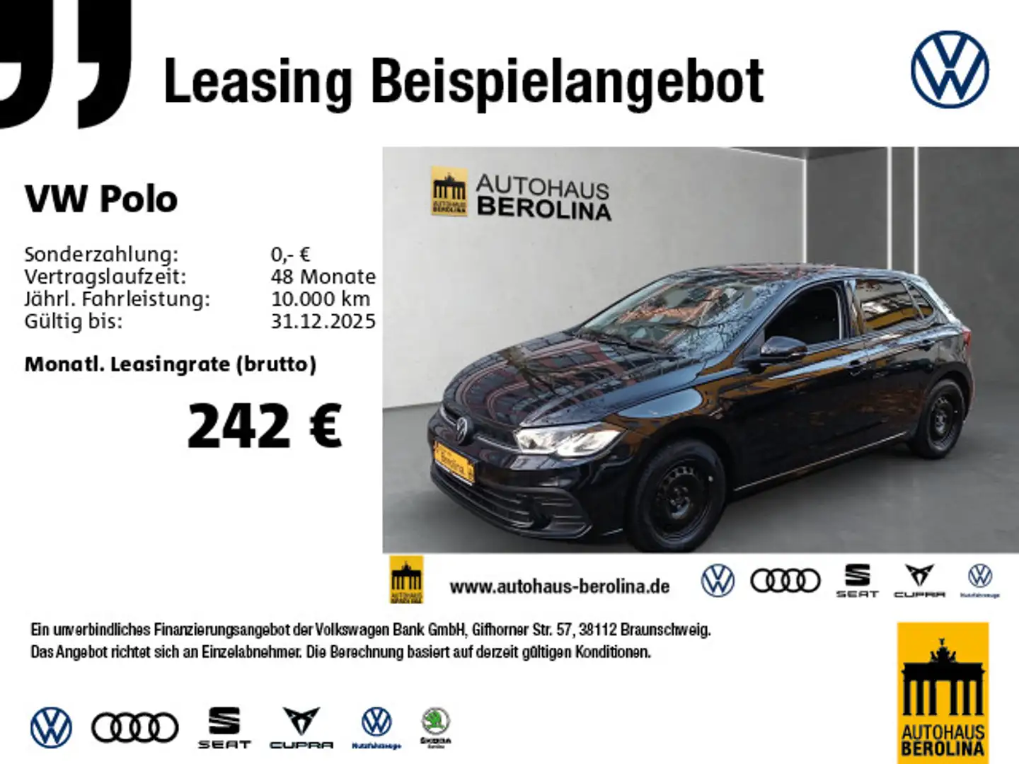 Volkswagen Polo 1.0 TSI Life DSG *NAV*Digi.C-Pro*LED*SHZ* Schwarz - 1