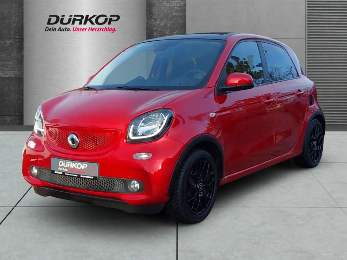 smart forFour 66 kW 1.0 Sportpaket Faltdach Navi Leder Klimaauto Rojo - 1