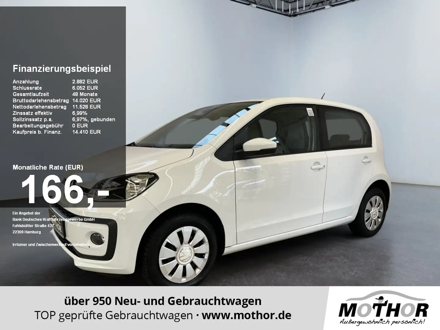 Volkswagen up! Basis 1.0 Winterpaket PDC Kamera Sitzheizung Weiß - 1