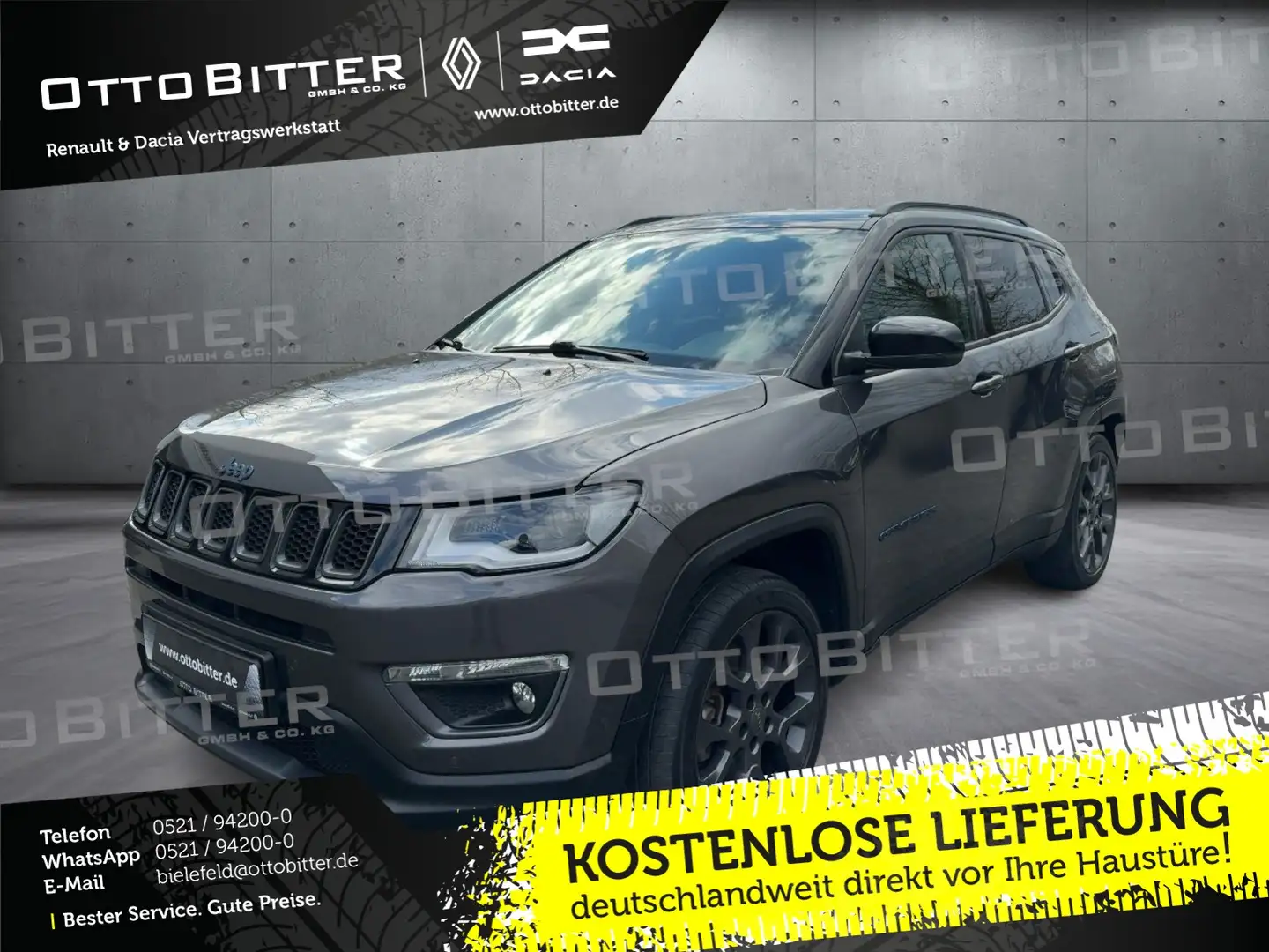 Jeep Compass 1.3 Plug-In Hybrid S ALLRAD LEDER/AHK Šedá - 1