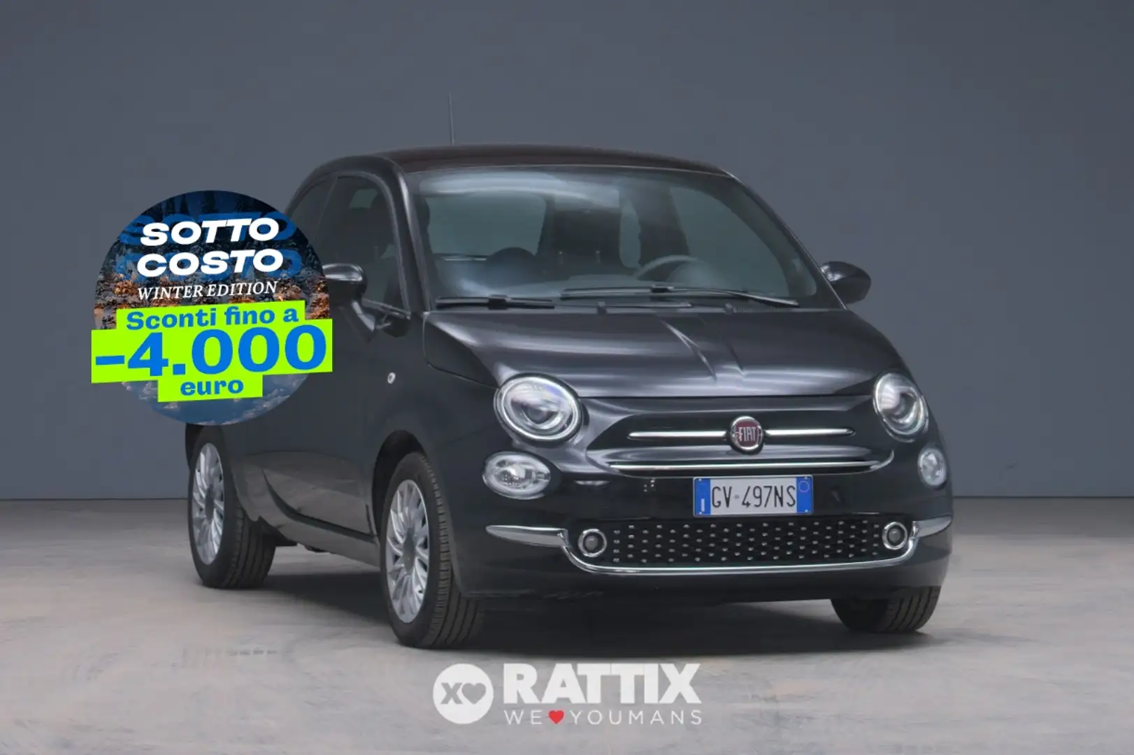 Fiat 500 1.0 hybrid 70CV Dolcevita + tetto panoramico Černá - 1