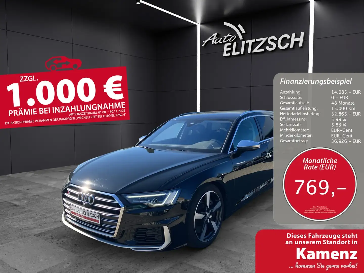 Audi S6 Avant 3.0 TDI quattro Matrix Luft RFK Navi AVC Schwarz - 1