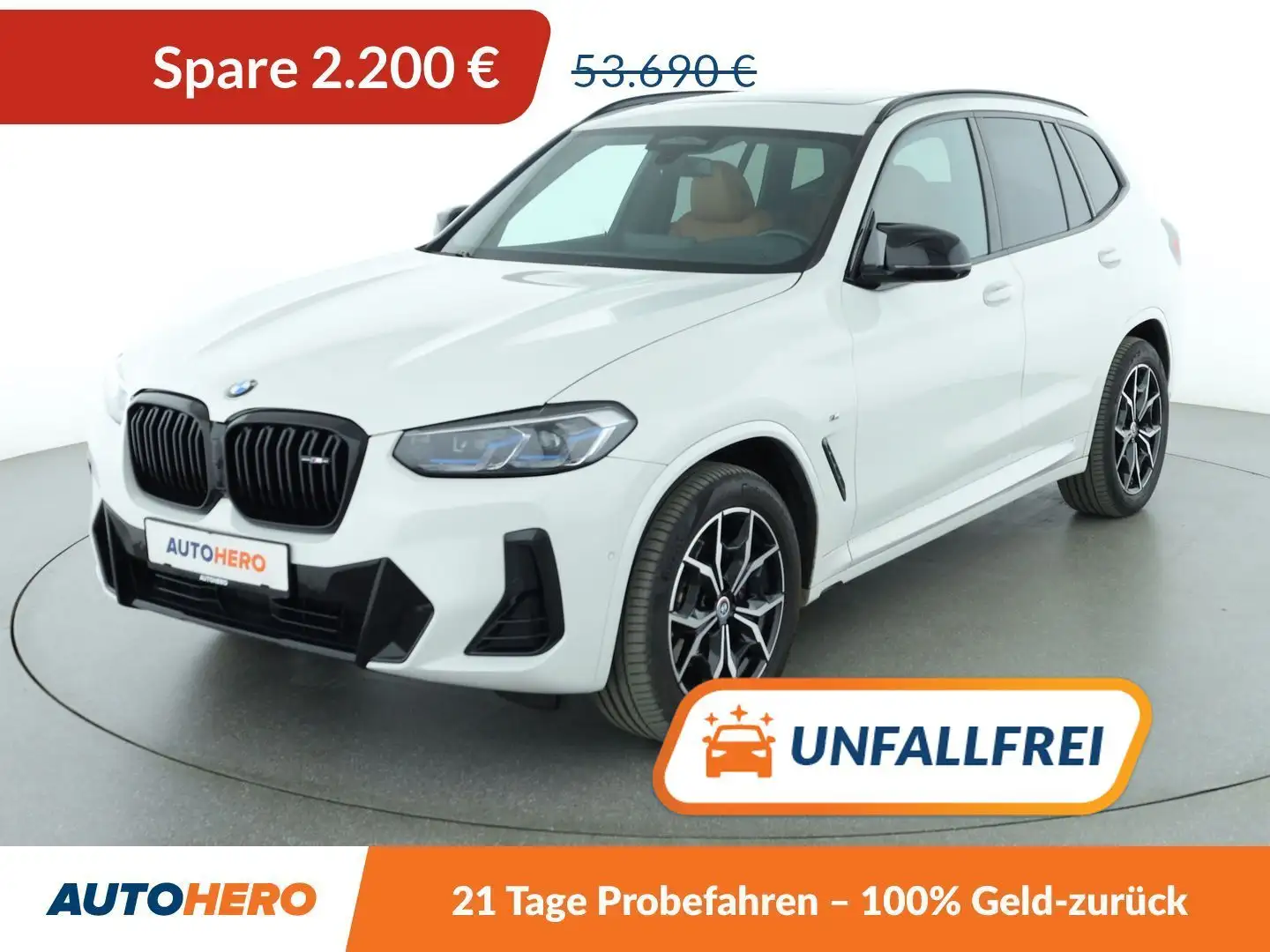 BMW X3 M M40d Aut.*NAVI*LASER*ACC*HUD*PANO*AHK*360° Weiß - 1