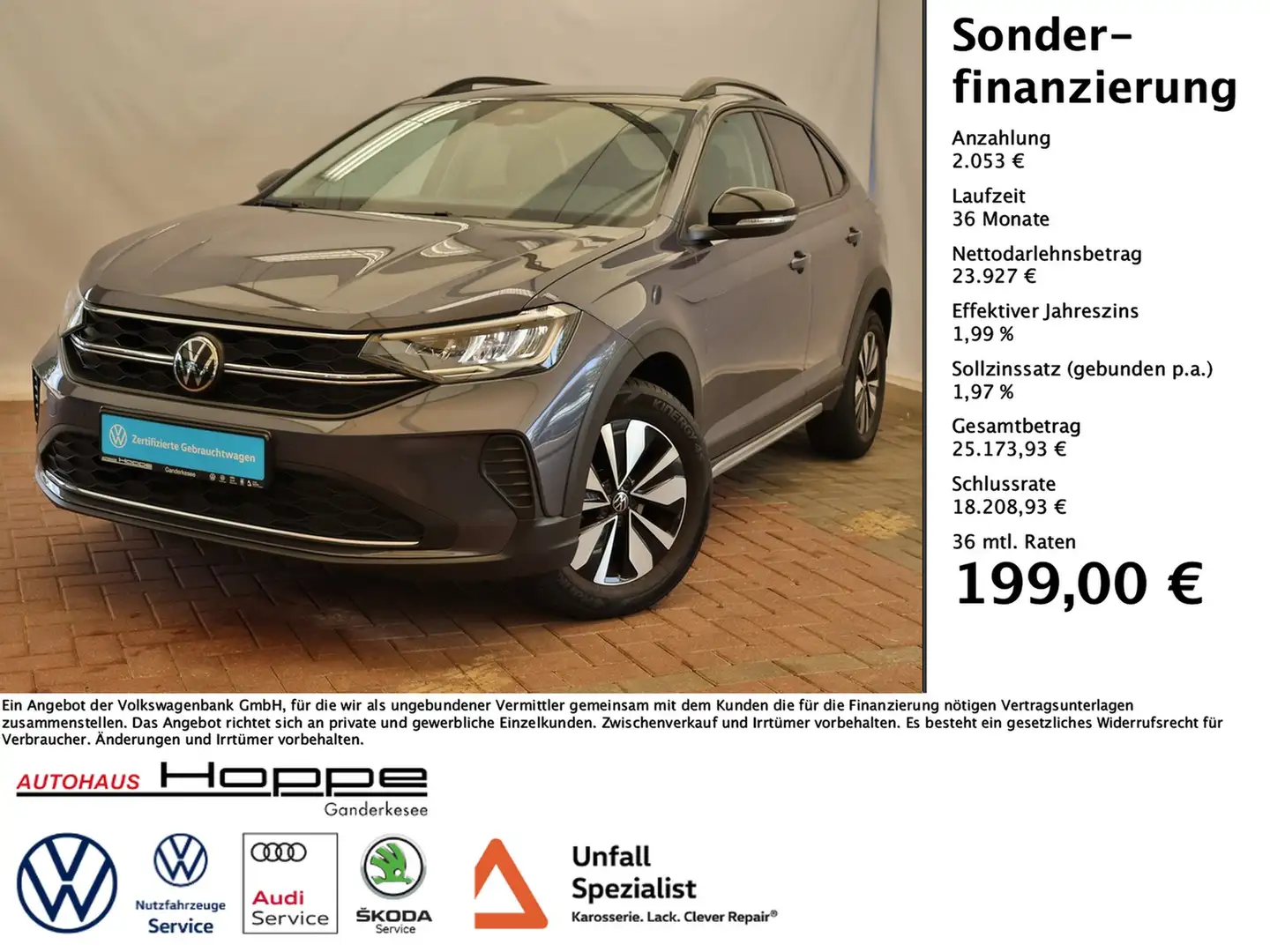 Volkswagen Taigo Life 1.0 l TSI DSG 1.99%+APP+KLIMA+SHZ+GJR+KEYLESS Grau - 1