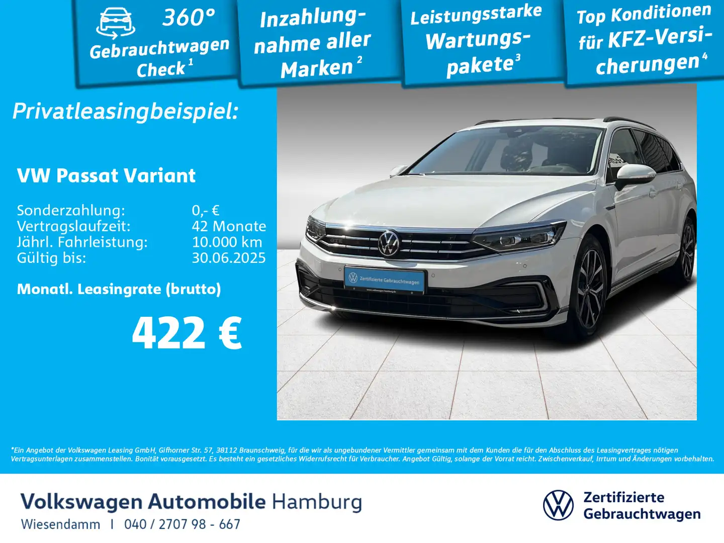 Volkswagen Passat Variant GTE 1.4 TSI DSG AHK/PANO/HUD Weiß - 1