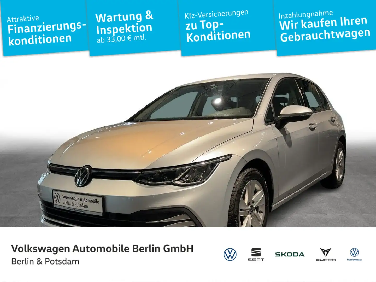 Volkswagen Golf VIII 1.5TSI Life NAVI*Fahrschulwagen* PDC Silber - 1