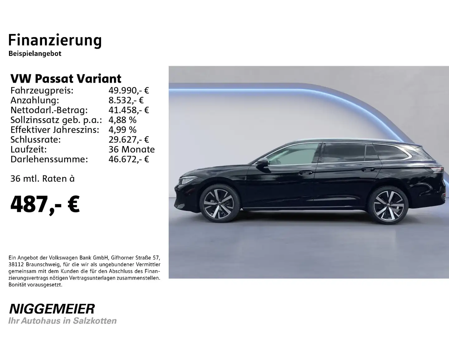 Volkswagen Passat Variant 2.0TDI DSG Business AHK+ACC+NAVI+ Schwarz - 2