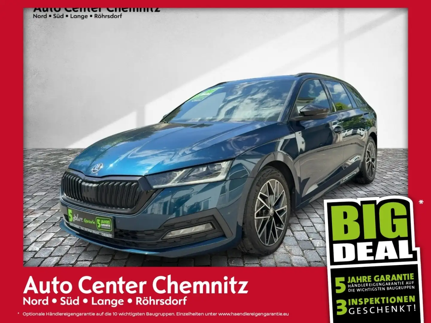 Skoda Octavia Combi 2.0 TDI DSG Style LED/Pano/HuD/PDC Blauw - 1