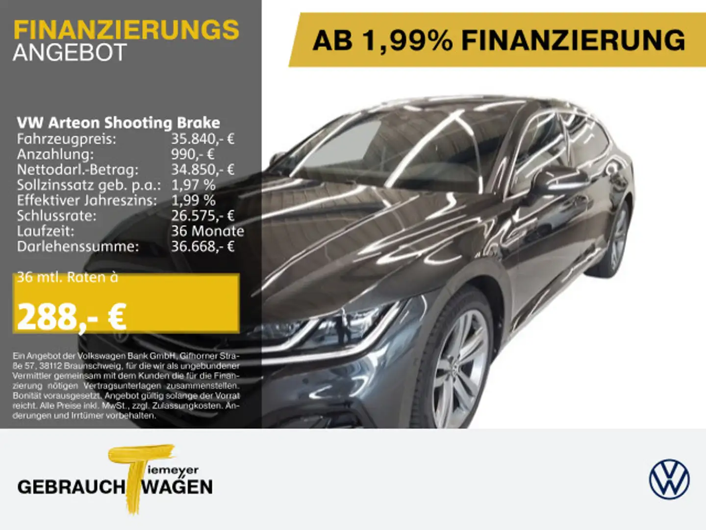 Volkswagen Arteon 2.0 TSI DSG R-LINE LM19 AH Grau - 1