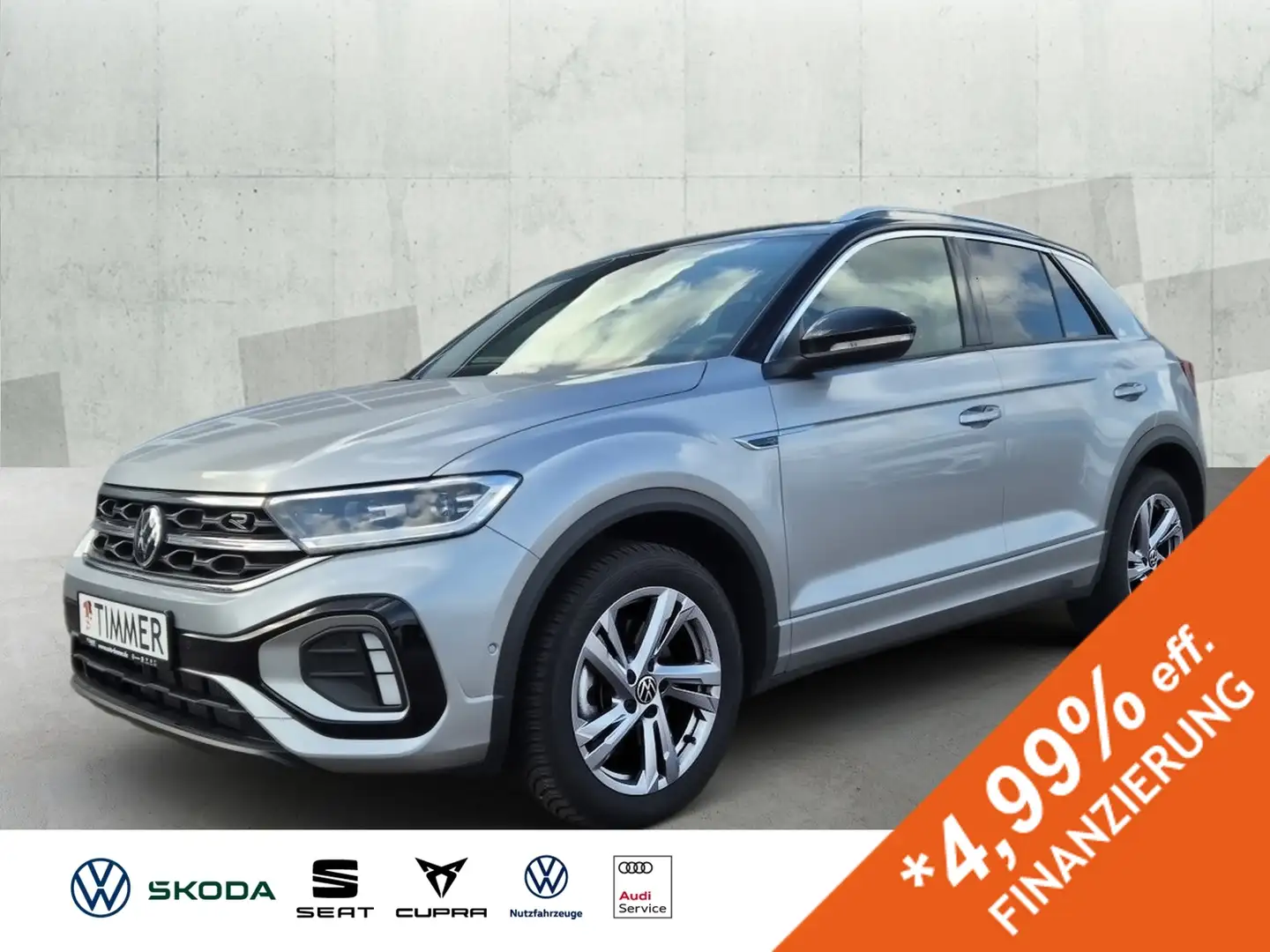 Volkswagen T-Roc 2.0 TDI DSG R-LINE *AHK *LED *RKAM *ACC *APP *NAV Silber - 1