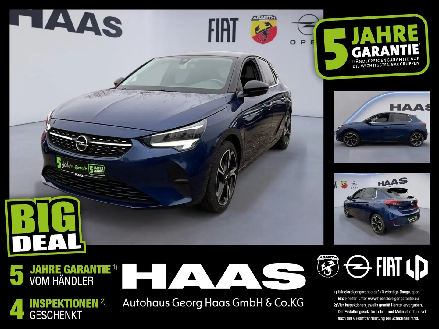 Opel Corsa F 1.2 Turbo Elegance LED+SHZ+Kam.+KlimaA Blau - 1