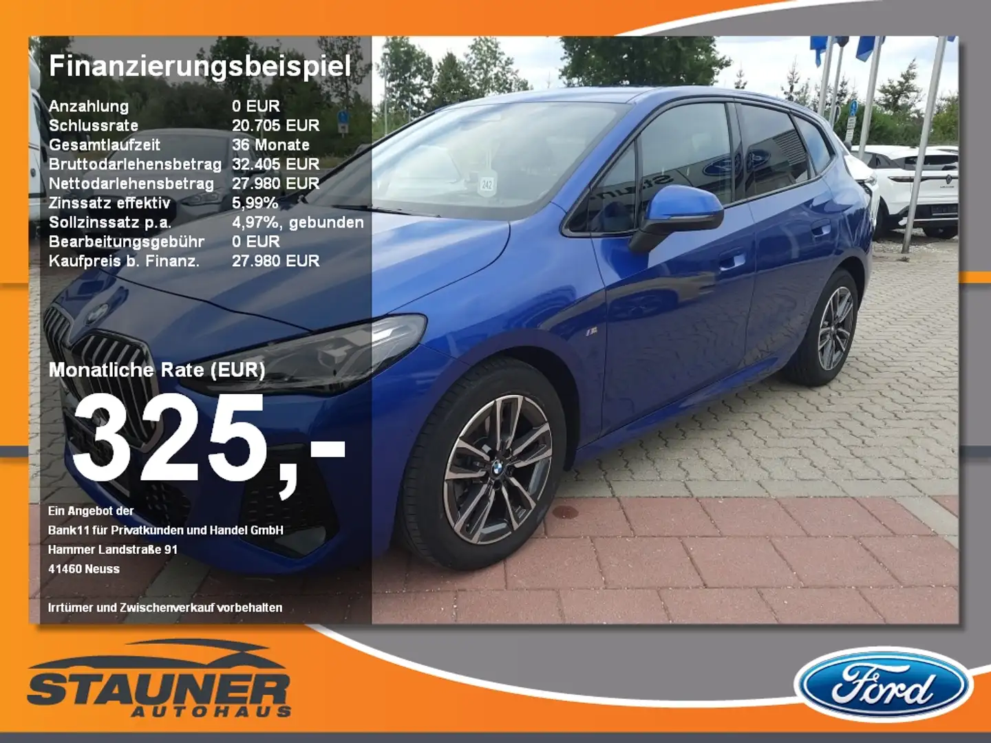 BMW 218 i Active Tourer M-Sport LED Kamera Lenkrad be Blauw - 1