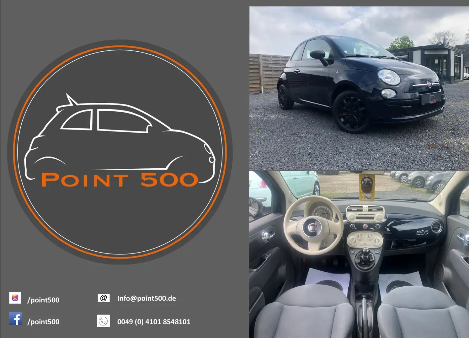 Fiat 500 85tkm BLUETOOTH RIESENAUSWAHL AN FIAT500!!! Blau - 1