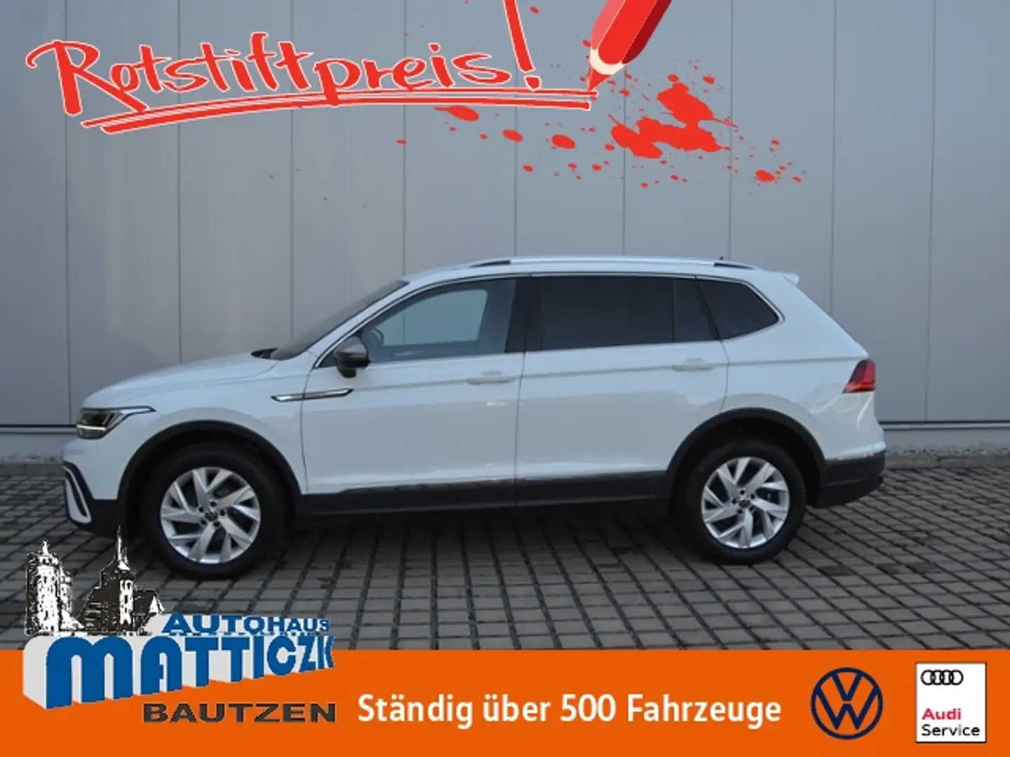 Volkswagen Tiguan Allspace 2.0 TDI DSG LED/NAVI+VZE+RFK/ASSISTENZ/EASY-OPEN& Weiß - 1