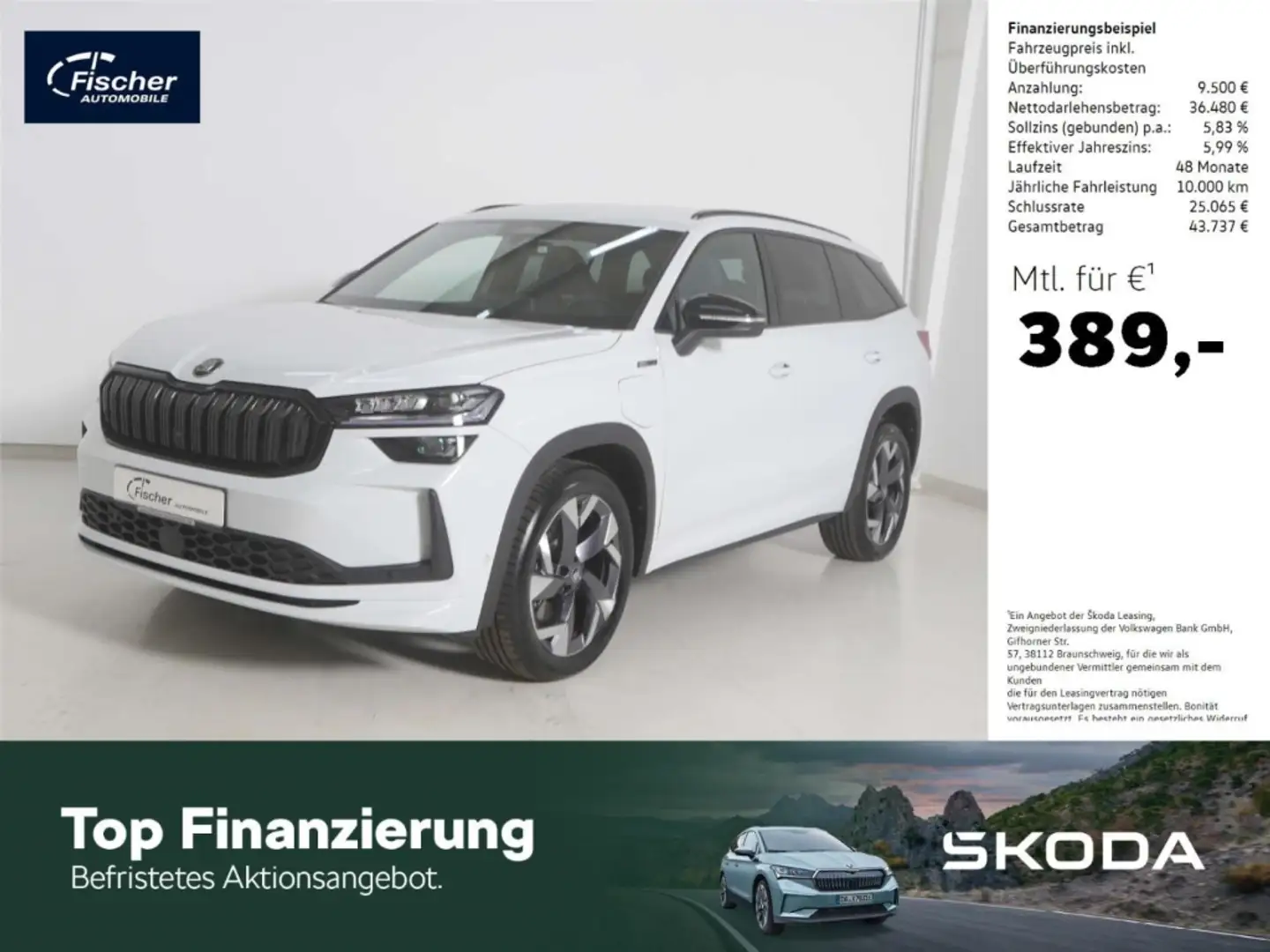 Skoda Kodiaq 1.5 TSI iV Sportline DSG Matrix/NAV/ACC Weiß - 1