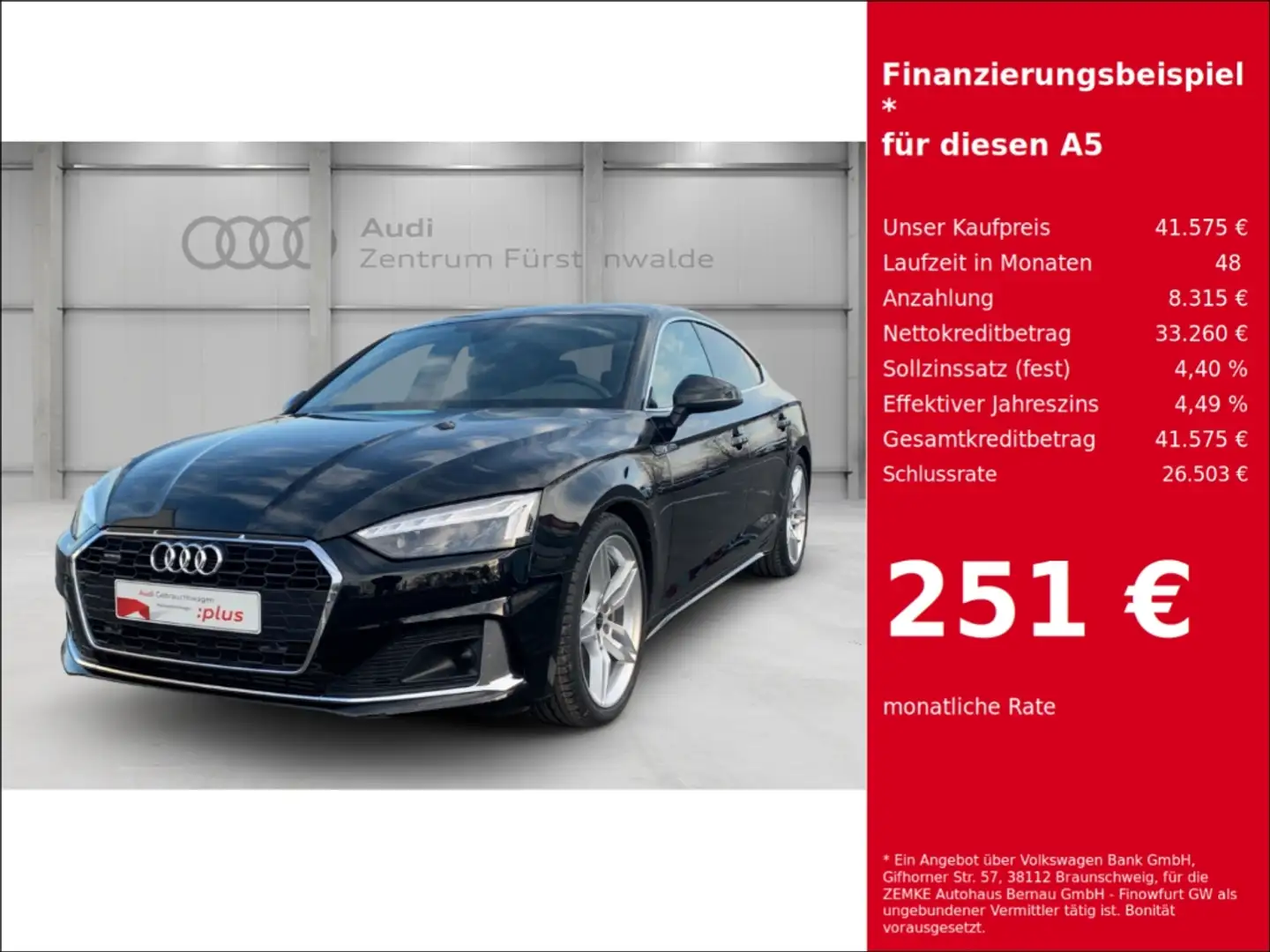 Audi A5 Sportback 40 TFSI quattro S tronic advanced Navi d Negro - 1