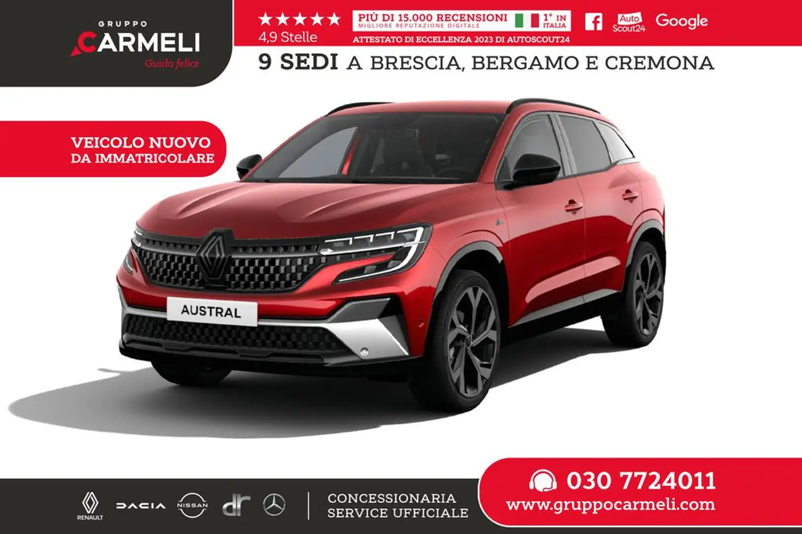 Renault Austral 1.3 mild hybrid Techno Esprit Alpine 160cv auto Rosso - 1