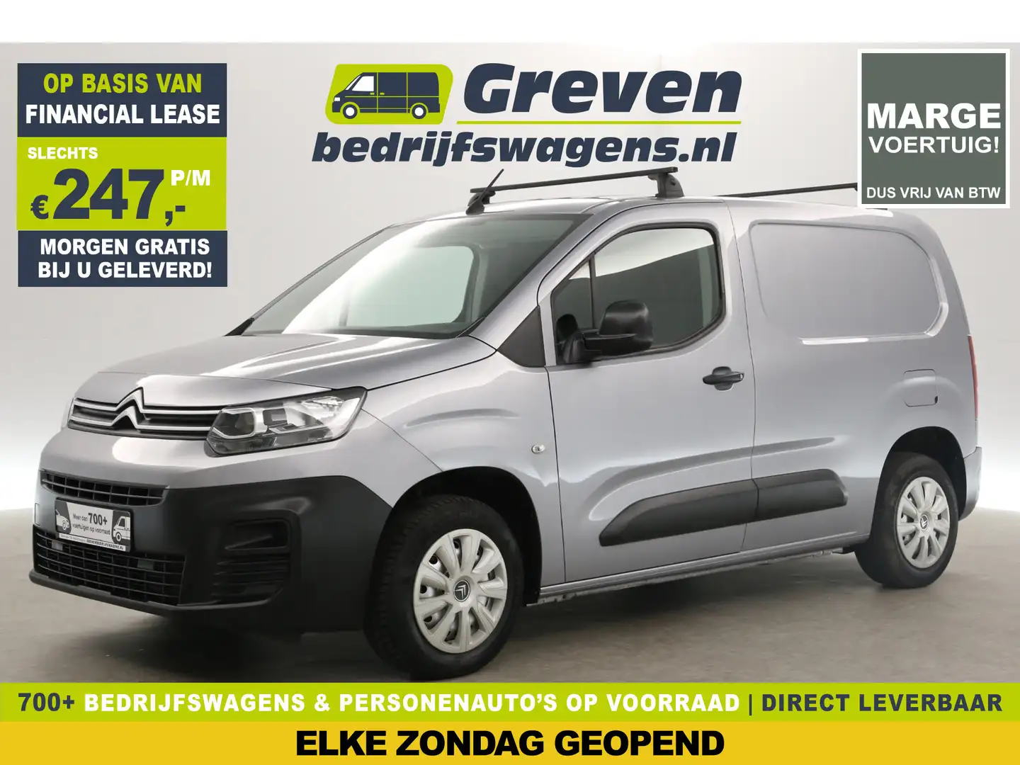 Citroen Berlingo 1.6 BlueHDI L1H1 | MARGE! | Airco Cruise 3 Persoon Zilver - 1