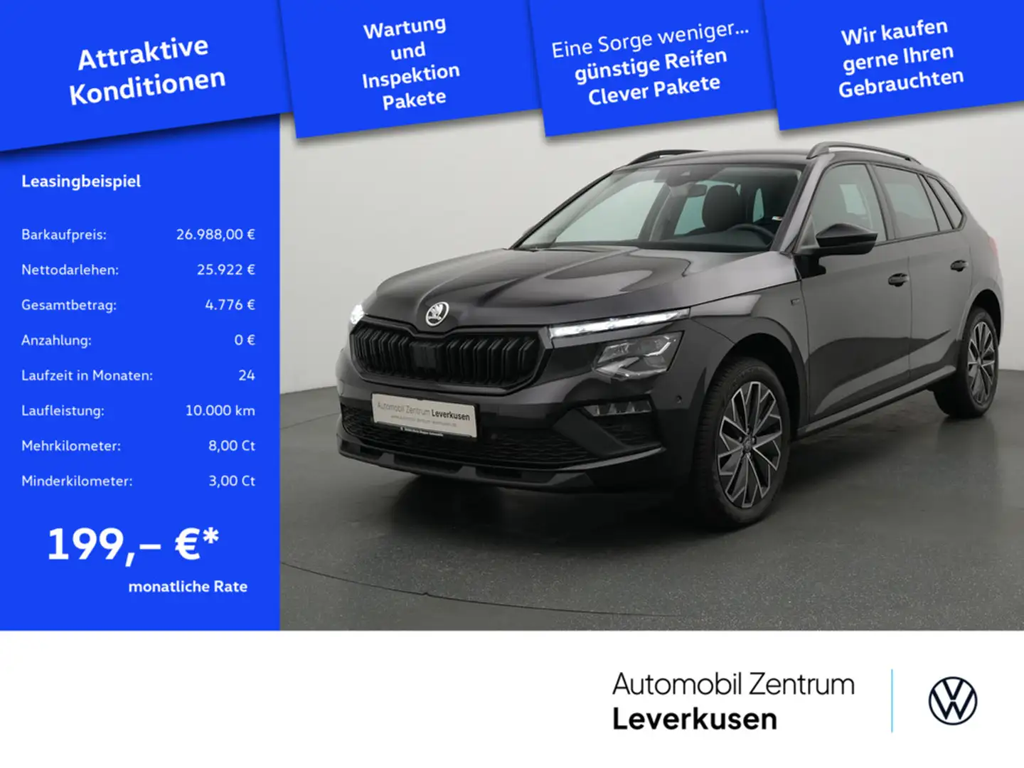 Skoda Kamiq Selection DSG AHK NAVI VIRT ACC KAM SHZ Schwarz - 1